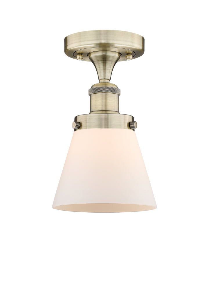 Innovations Lighting Cone 6" Semi-Flush Mount - Antique Brass Ceiling Semi Flush Mounts Innovations Lighting Matte White ; Glass Type: Frosted  