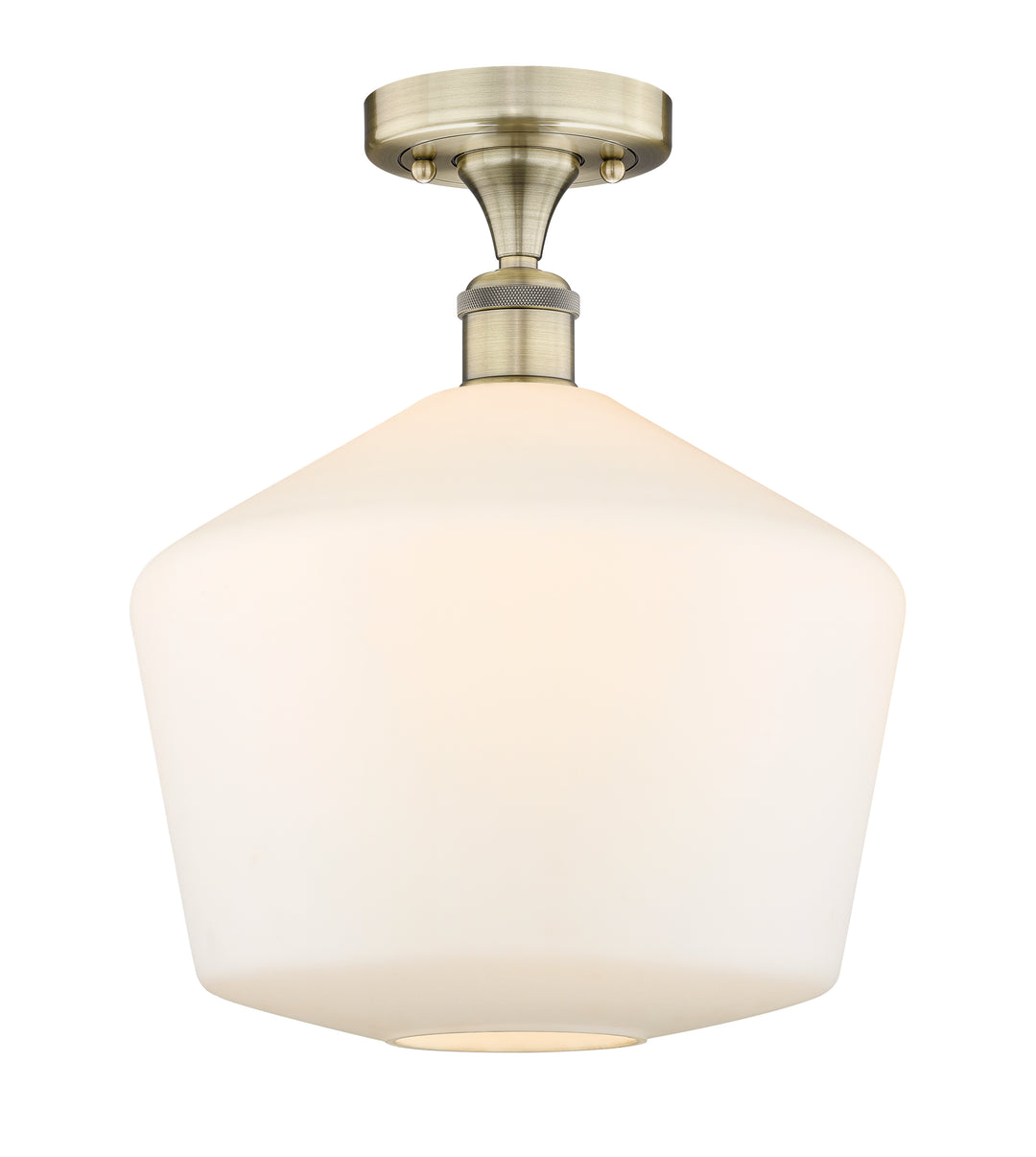 Innovations Lighting Cindyrella 12" Semi-Flush Mount - Antique Brass Ceiling Semi Flush Mounts Innovations Lighting Cased Matte White ; Glass Type: White  