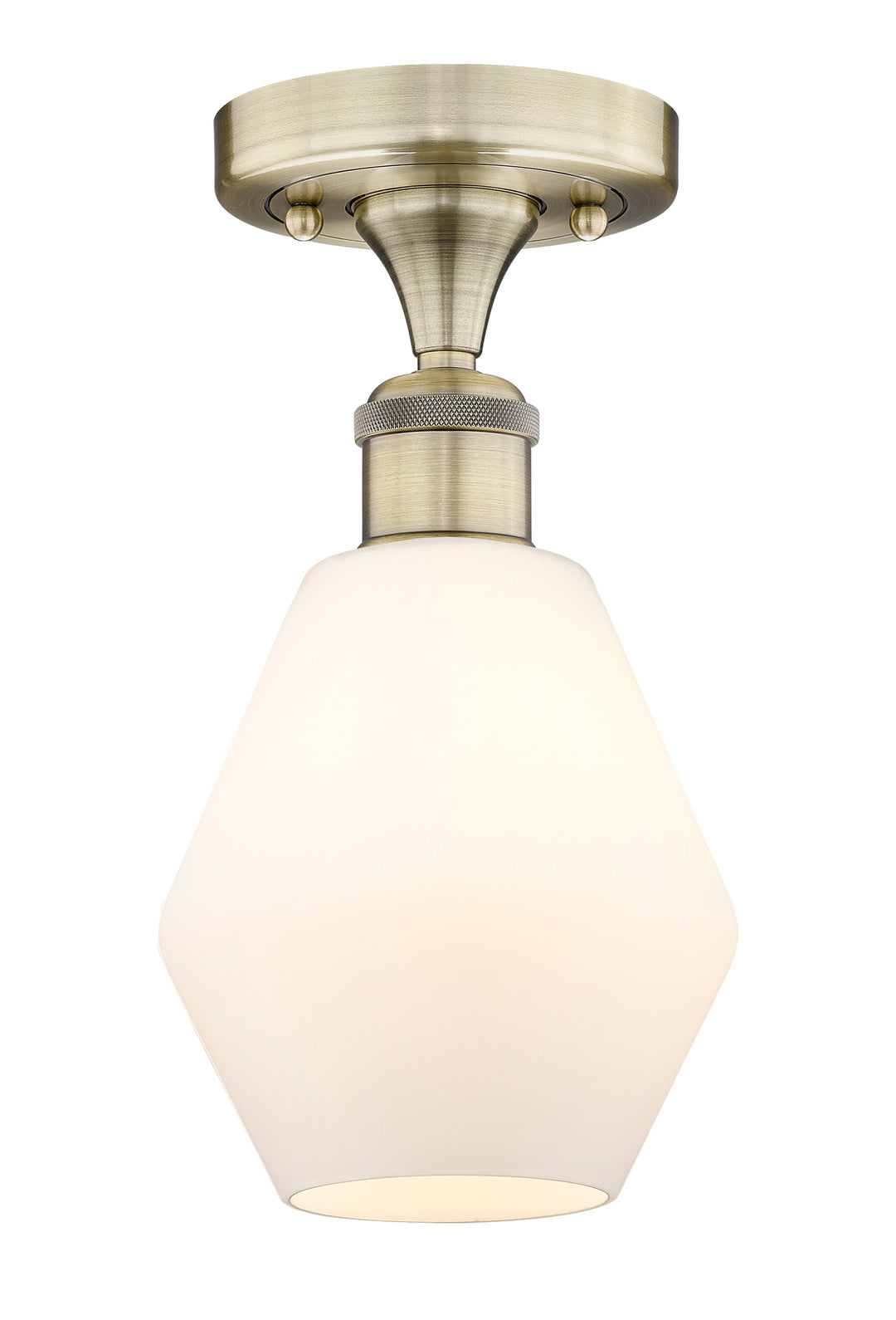 Innovations Lighting Cindyrella 6" Semi-Flush Mount - Antique Brass Ceiling Semi Flush Mounts Innovations Lighting Cased Matte White ; Glass Type: White  