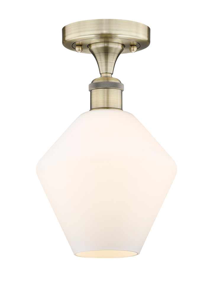 Innovations Lighting Cindyrella 8" Semi-Flush Mount - Antique Brass Ceiling Semi Flush Mounts Innovations Lighting Cased Matte White ; Glass Type: White  