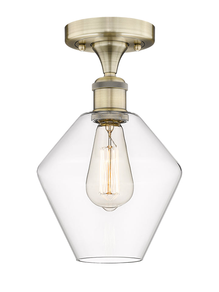 Innovations Lighting Cindyrella 8" Semi-Flush Mount - Antique Brass Ceiling Semi Flush Mounts Innovations Lighting Clear ; Glass Type: Clear  