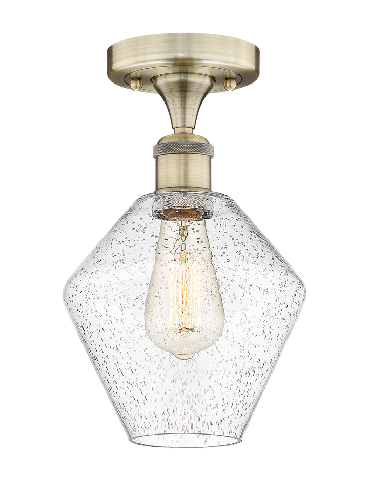 Innovations Lighting Cindyrella 8" Semi-Flush Mount - Antique Brass Ceiling Semi Flush Mounts Innovations Lighting Seedy ; Glass Type: Seeded  