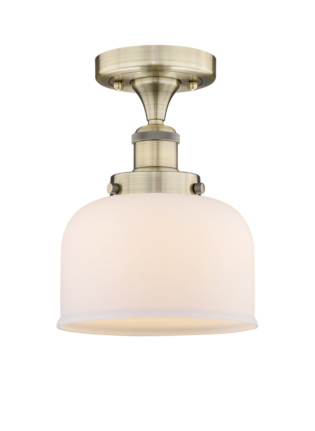 Innovations Lighting Bell 8" Semi-Flush Mount - Antique Brass Ceiling Semi Flush Mounts Innovations Lighting Matte White ; Glass Type: Frosted  