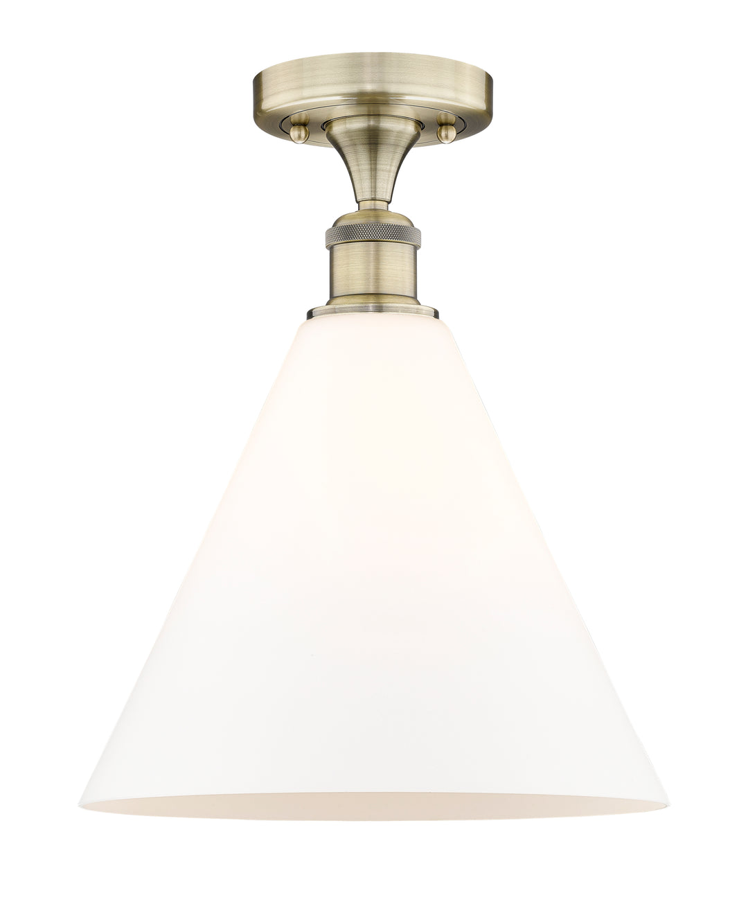 Innovations Lighting Berkshire Glass 12" Semi-Flush Mount - Antique Brass Ceiling Semi Flush Mounts Innovations Lighting Matte White ; Glass Type: White  