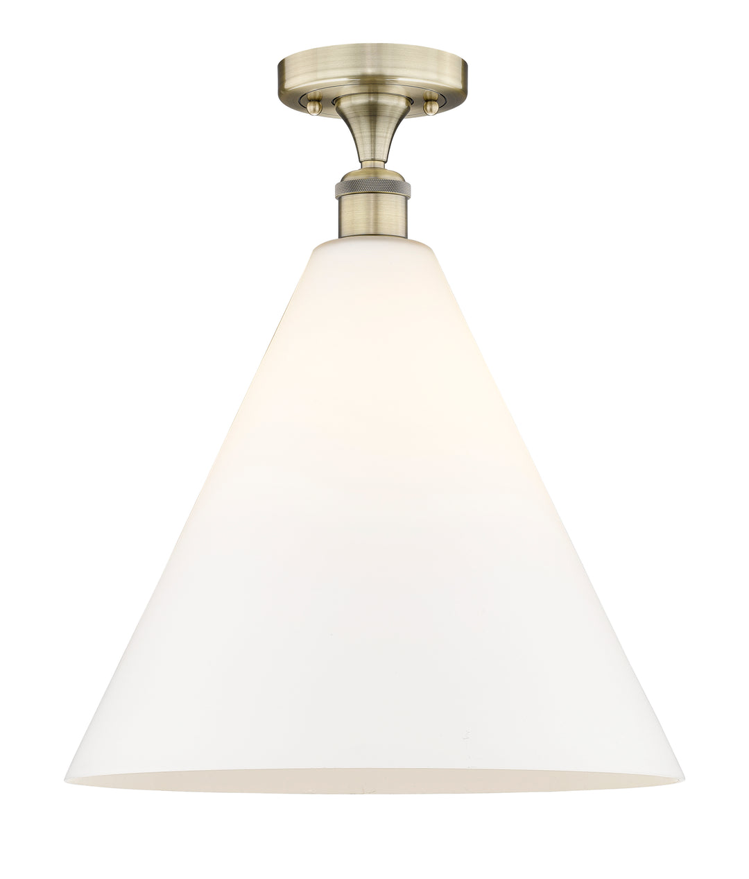 Innovations Lighting Berkshire Glass 16" Semi-Flush Mount - Antique Brass Ceiling Semi Flush Mounts Innovations Lighting Matte White ; Glass Type: White  