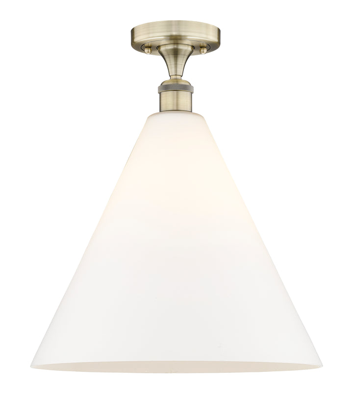 Innovations Lighting Berkshire Glass 16" Semi-Flush Mount - Antique Brass Ceiling Semi Flush Mounts Innovations Lighting Matte White ; Glass Type: White  