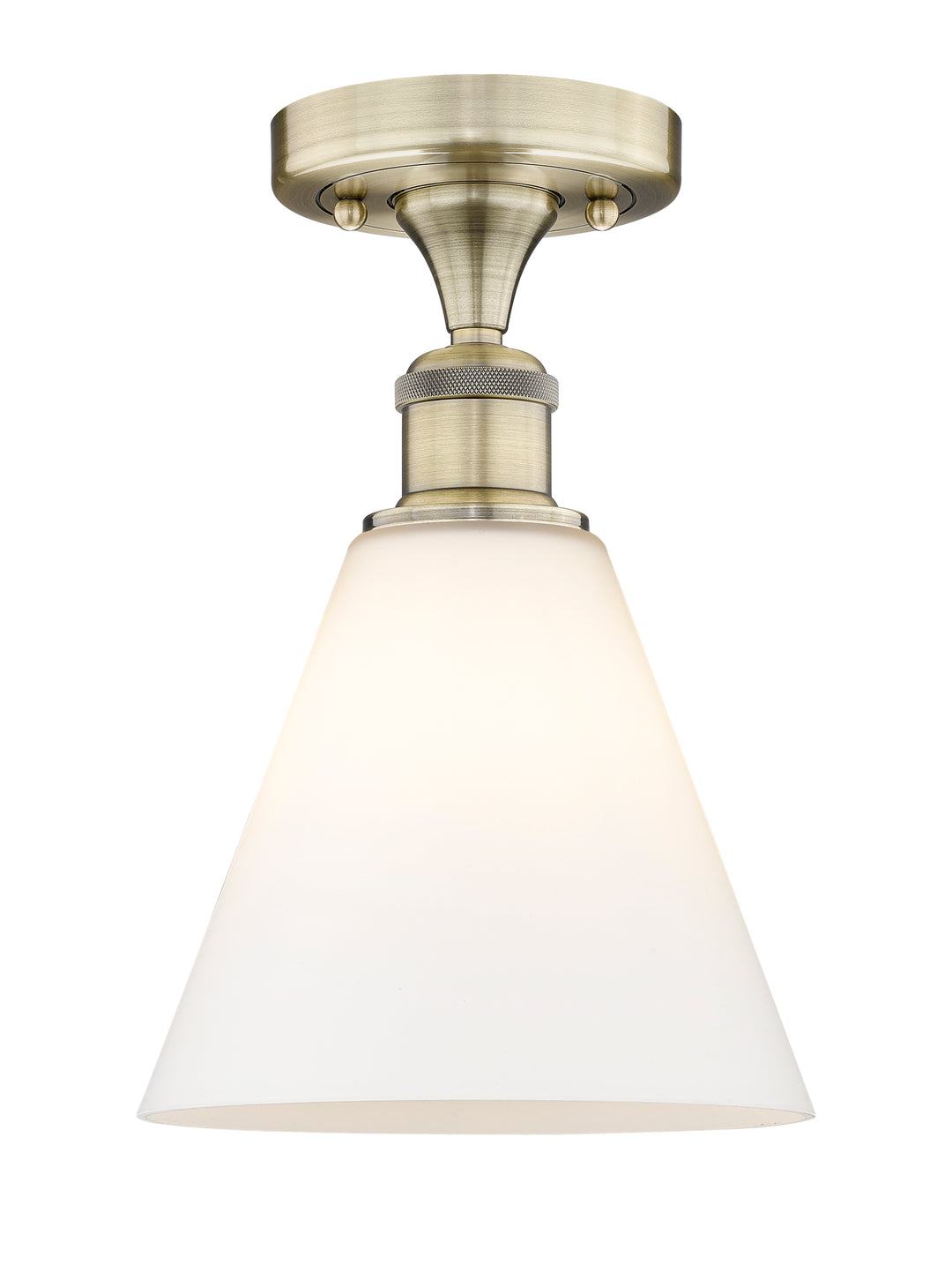 Innovations Lighting Berkshire Glass 8" Semi-Flush Mount - Antique Brass Ceiling Semi Flush Mounts Innovations Lighting Matte White ; Glass Type: White  