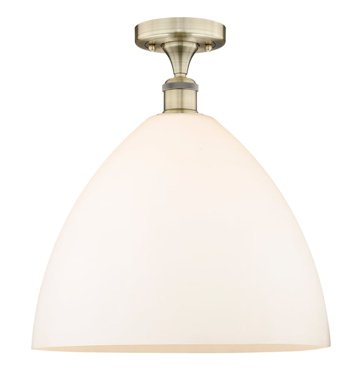 Innovations Lighting Bristol 16" Semi-Flush Mount - Antique Brass Ceiling Semi Flush Mounts Innovations Lighting Matte White ; Glass Type: White  