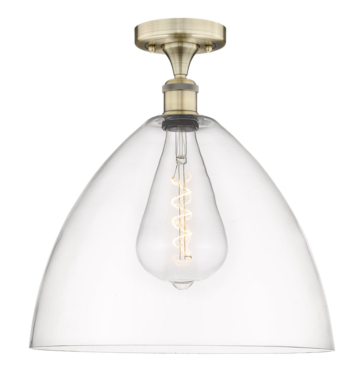 Innovations Lighting Bristol 16" Semi-Flush Mount - Antique Brass Ceiling Semi Flush Mounts Innovations Lighting Clear ; Glass Type: Clear  