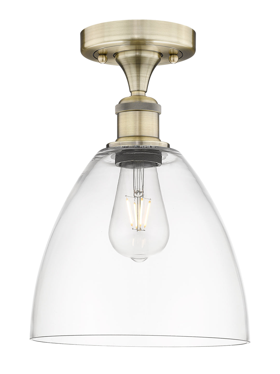 Innovations Lighting Bristol 9" Semi-Flush Mount - Antique Brass