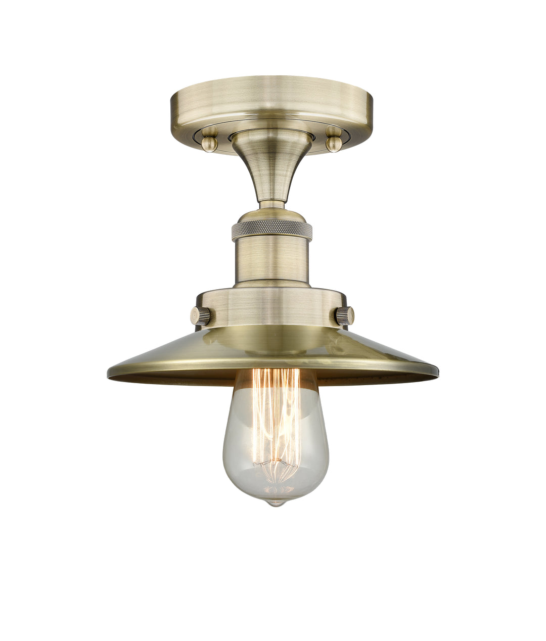 Innovations Lighting Railroad 8" Semi-Flush Mount - Antique Brass