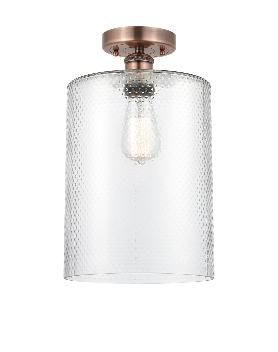 Innovations Lighting Cobbleskill 9" Semi-Flush Mount - Antique Copper Ceiling Semi Flush Mounts Innovations Lighting Clear ; Glass Type: Clear; Water  