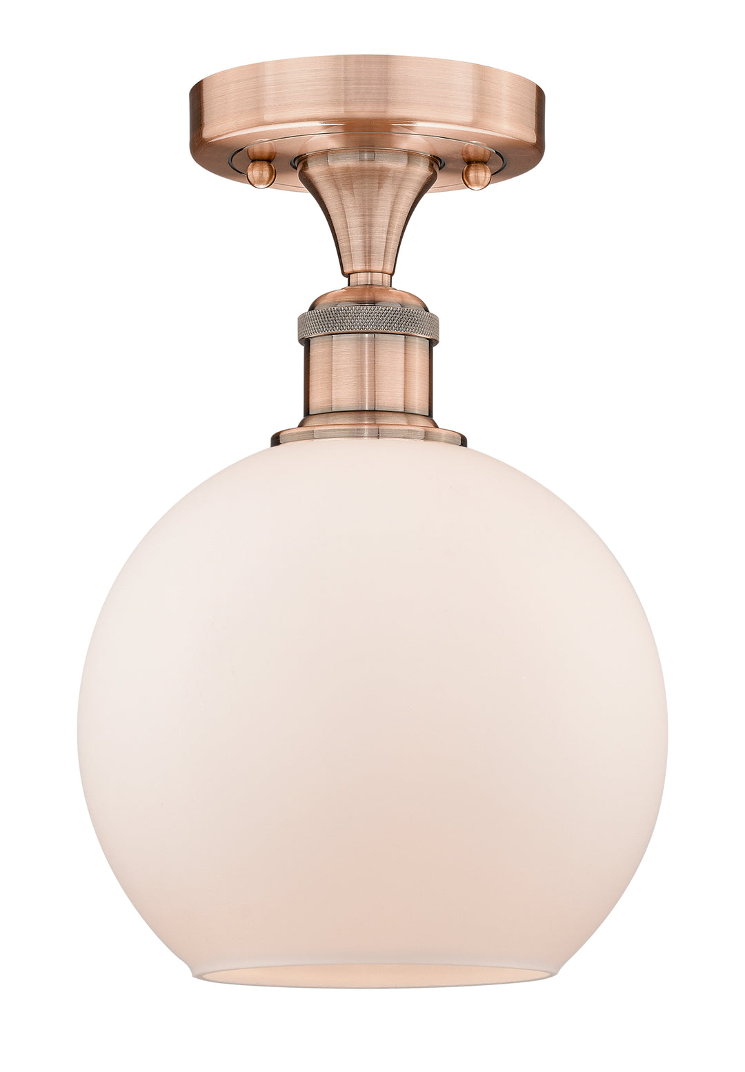 Innovations Lighting Athens 8" Semi-Flush Mount - Antique Copper Ceiling Semi Flush Mounts Innovations Lighting Matte White ; Glass Type: Frosted  