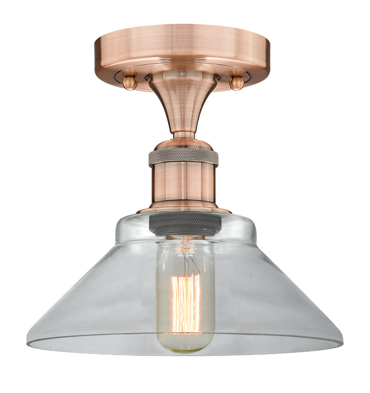 Innovations Lighting Orwell 9" Flush Mount - Antique Copper Ceiling Flush Mounts Innovations Lighting Clear ; Glass Type: Clear  