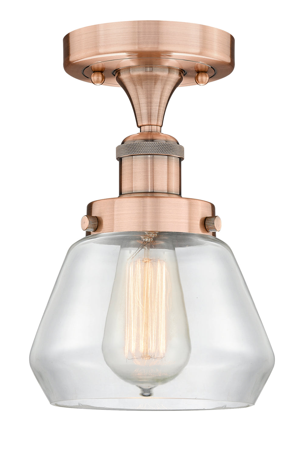 Innovations Lighting Fulton 7" Semi-Flush Mount - Antique Copper