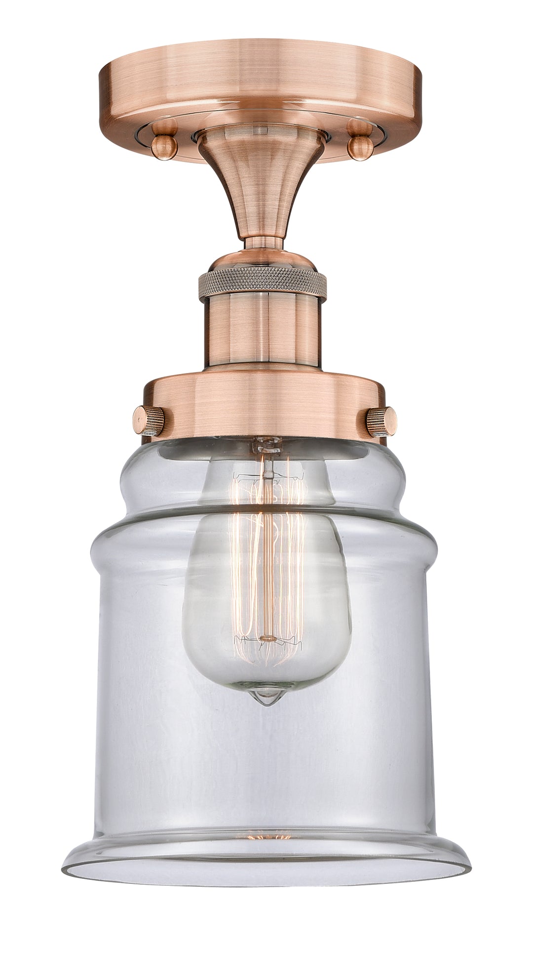 Innovations Lighting Canton 6" Semi-Flush Mount - Antique Copper Ceiling Semi Flush Mounts Innovations Lighting   