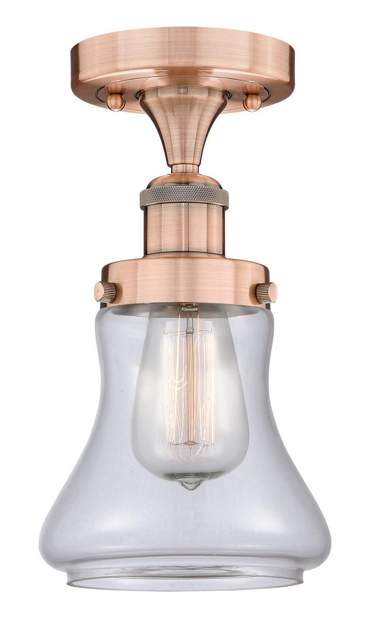 Innovations Lighting Bellmont 6" Semi-Flush Mount - Antique Copper Ceiling Semi Flush Mounts Innovations Lighting Clear ; Glass Type: Transparent; Ribbed  