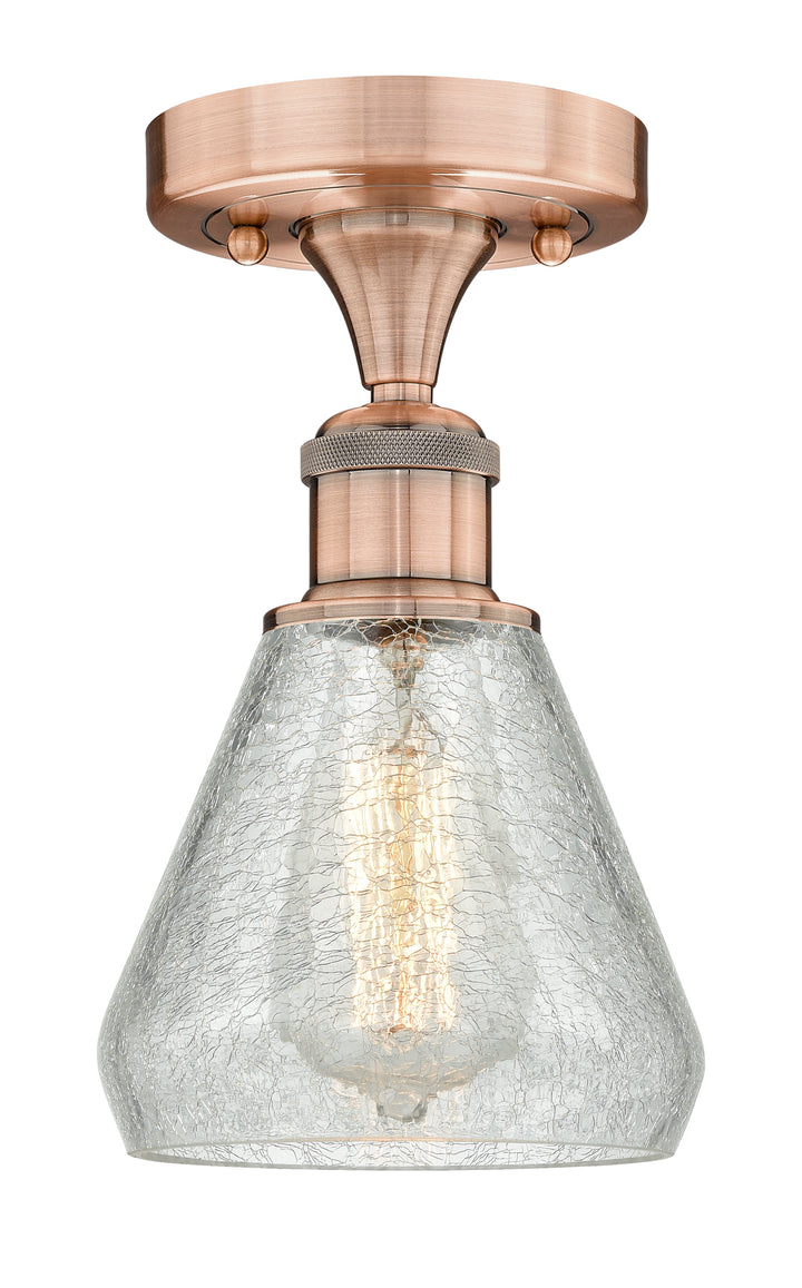 Innovations Lighting Conesus 6" Flush Mount - Antique Copper Ceiling Flush Mounts Innovations Lighting Clear Crackle ; Glass Type: Crackled  