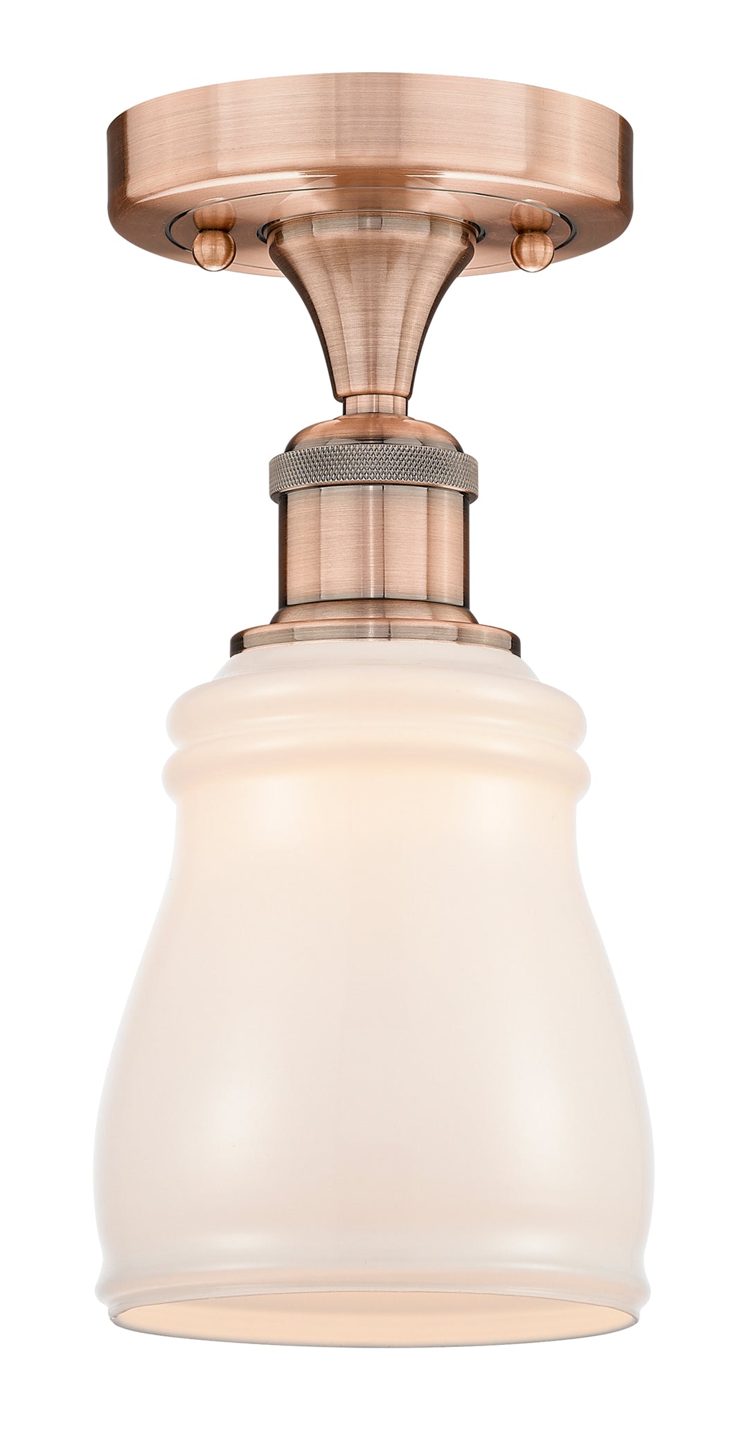 Innovations Lighting Ellery 5" Semi-Flush Mount - Antique Copper Ceiling Semi Flush Mounts Innovations Lighting White ; Glass Type: White  