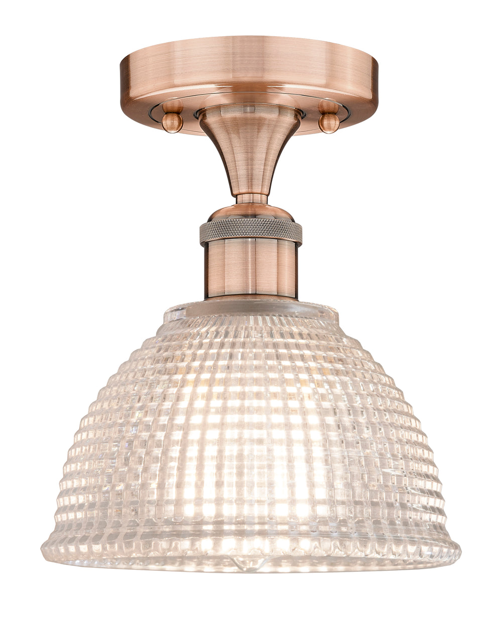 Innovations Lighting Arietta 8" Flush Mount - Antique Copper Ceiling Flush Mounts Innovations Lighting Clear ; Glass Type: Transparent  