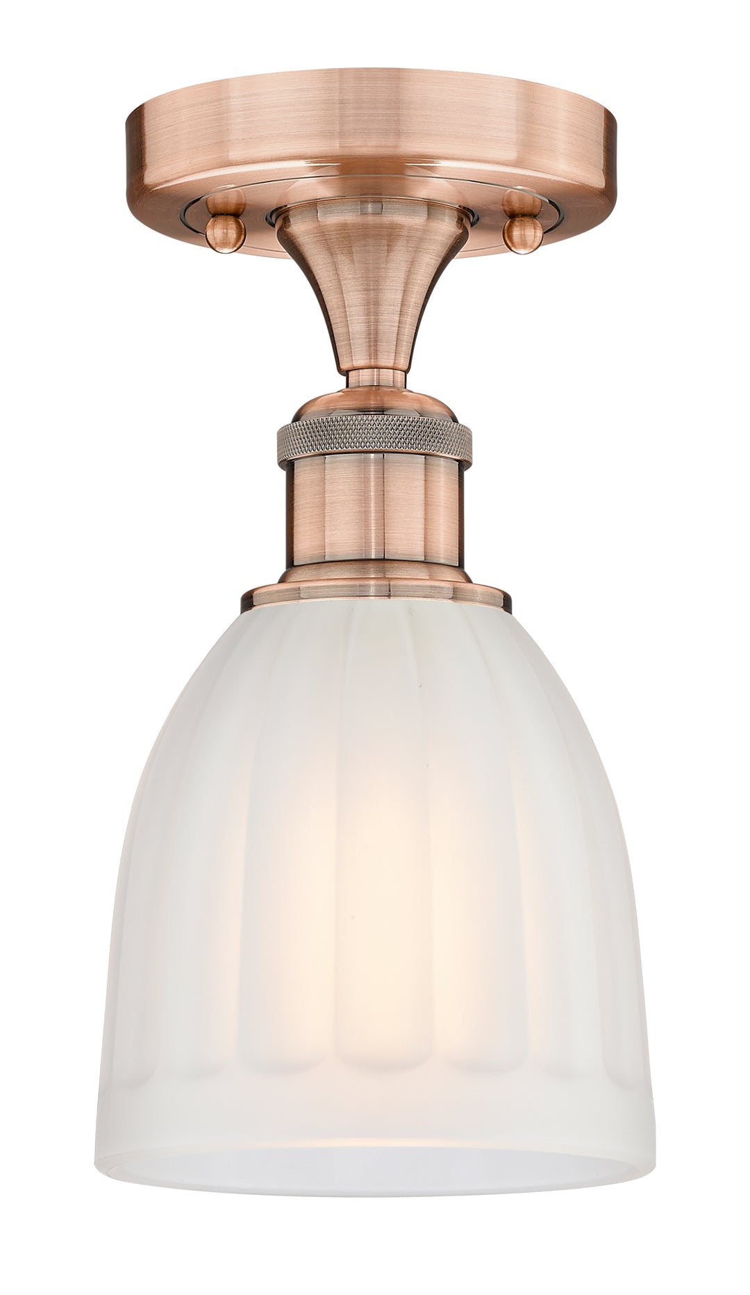 Innovations Lighting Brookfield 6" Semi-Flush Mount - Antique Copper Ceiling Semi Flush Mounts Innovations Lighting White ; Glass Type: Frosted; Ribbed  