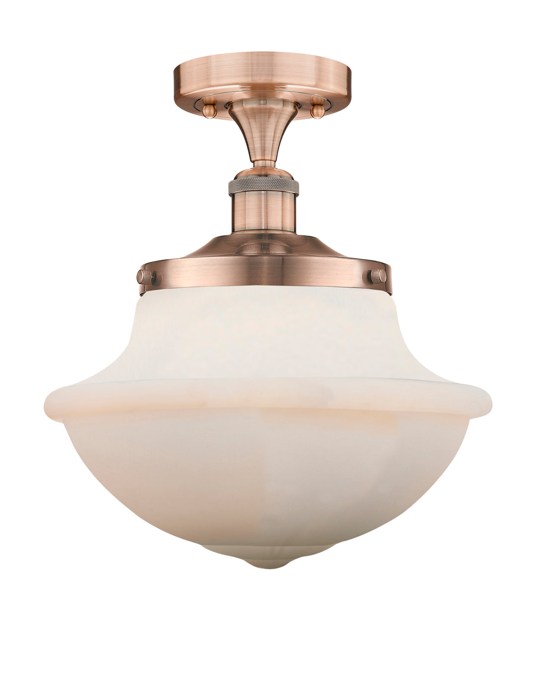 Innovations Lighting Oxford 12" Semi-Flush Mount - Antique Copper Ceiling Semi Flush Mounts Innovations Lighting Matte White ; Glass Type: Frosted  