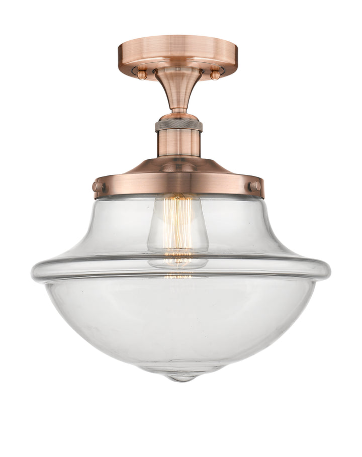 Innovations Lighting Oxford 12" Semi-Flush Mount - Antique Copper Ceiling Semi Flush Mounts Innovations Lighting Clear ; Glass Type: Transparent  