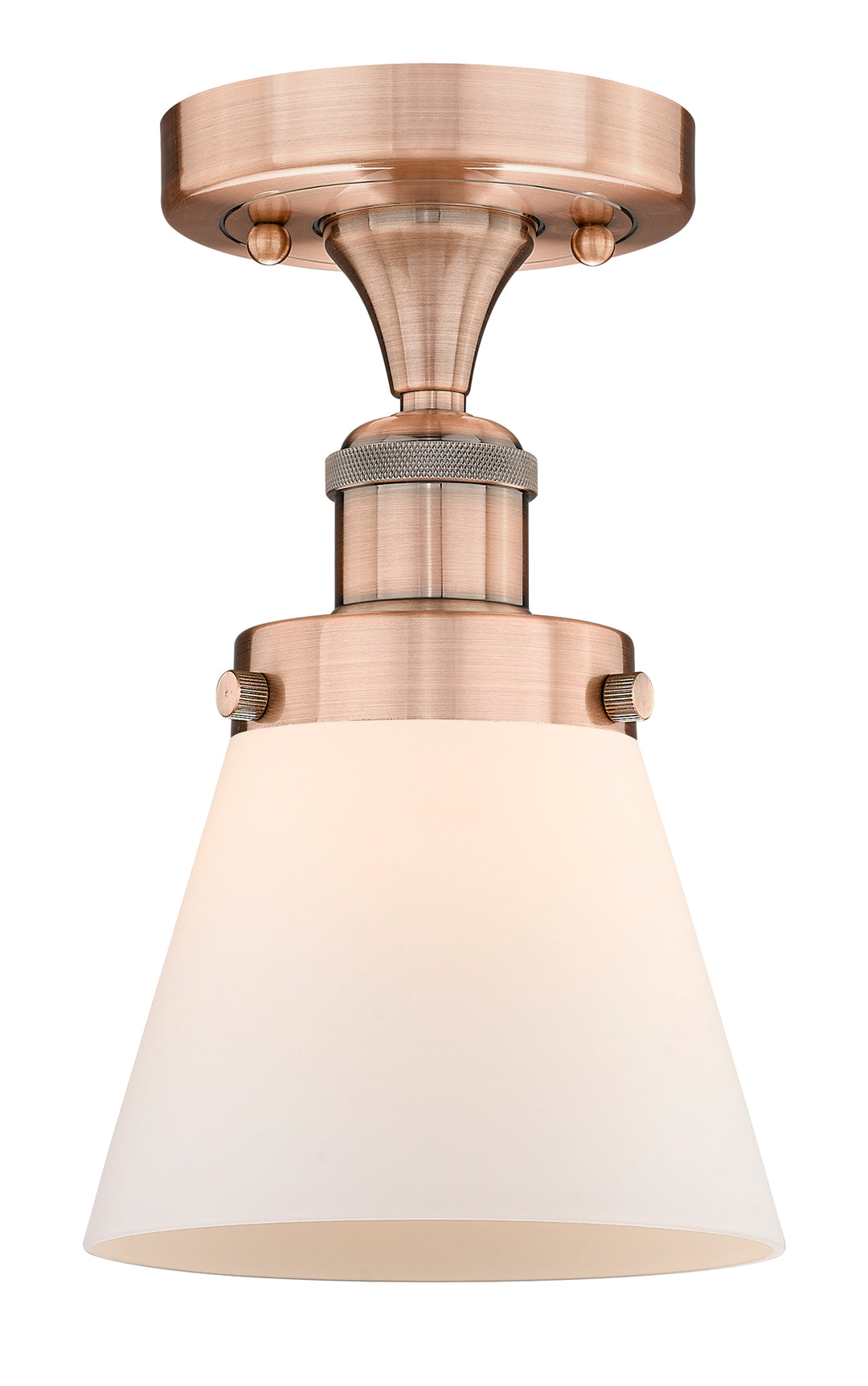 Innovations Lighting Cone 6" Semi-Flush Mount - Antique Copper Ceiling Semi Flush Mounts Innovations Lighting Matte White ; Glass Type: Frosted  