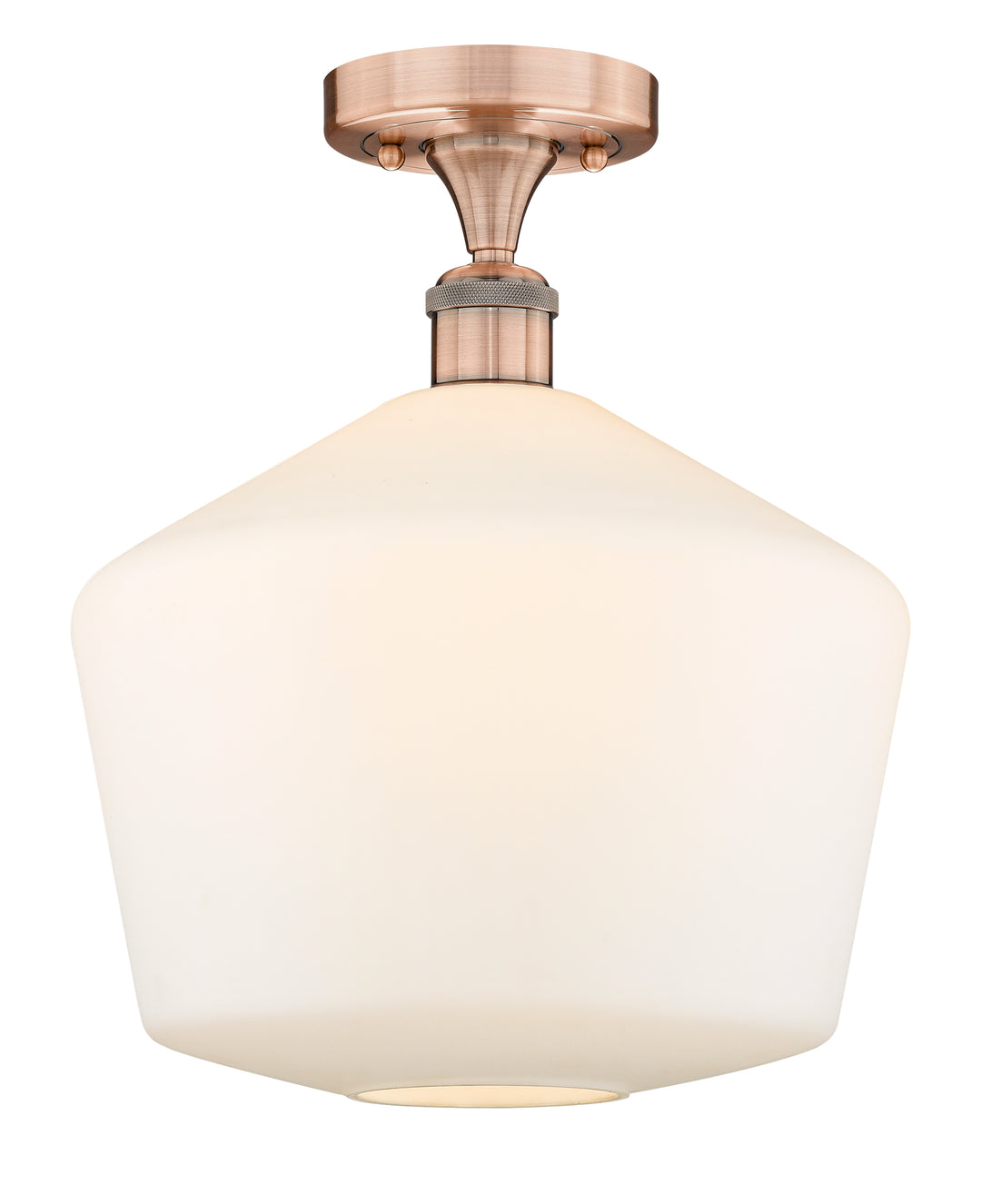 Innovations Lighting Cindyrella 12" Semi-Flush Mount - Antique Copper Ceiling Semi Flush Mounts Innovations Lighting Cased Matte White ; Glass Type: White  