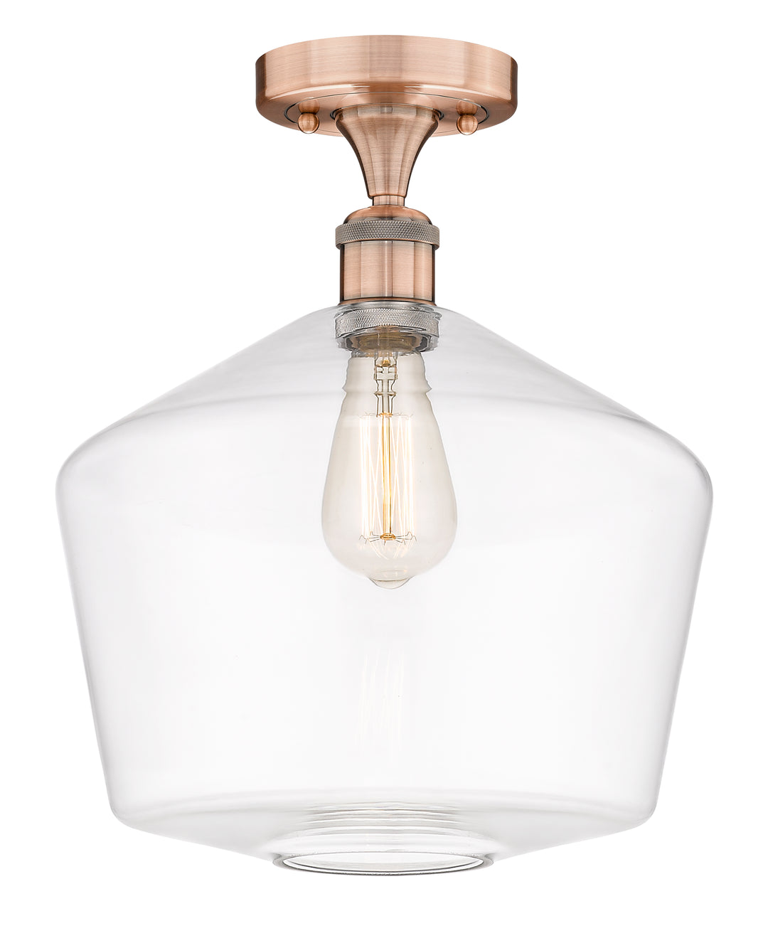 Innovations Lighting Cindyrella 12" Semi-Flush Mount - Antique Copper Ceiling Semi Flush Mounts Innovations Lighting Clear ; Glass Type: Clear  