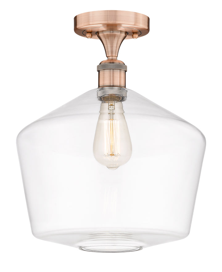 Innovations Lighting Cindyrella 12" Semi-Flush Mount - Antique Copper Ceiling Semi Flush Mounts Innovations Lighting Clear ; Glass Type: Clear  