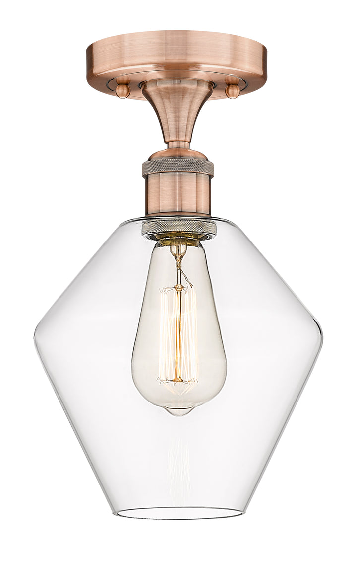 Innovations Lighting Cindyrella 8" Semi-Flush Mount - Antique Copper Ceiling Semi Flush Mounts Innovations Lighting Clear ; Glass Type: Clear  