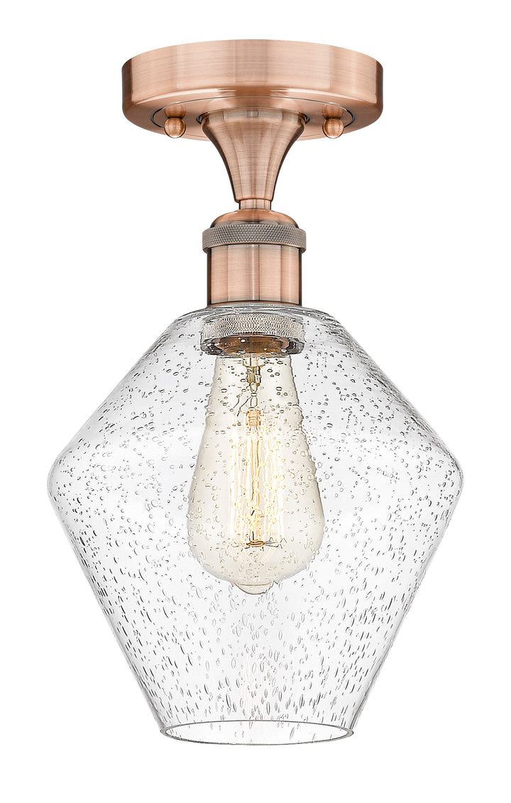 Innovations Lighting Cindyrella 8" Semi-Flush Mount - Antique Copper Ceiling Semi Flush Mounts Innovations Lighting Seedy ; Glass Type: Seeded  