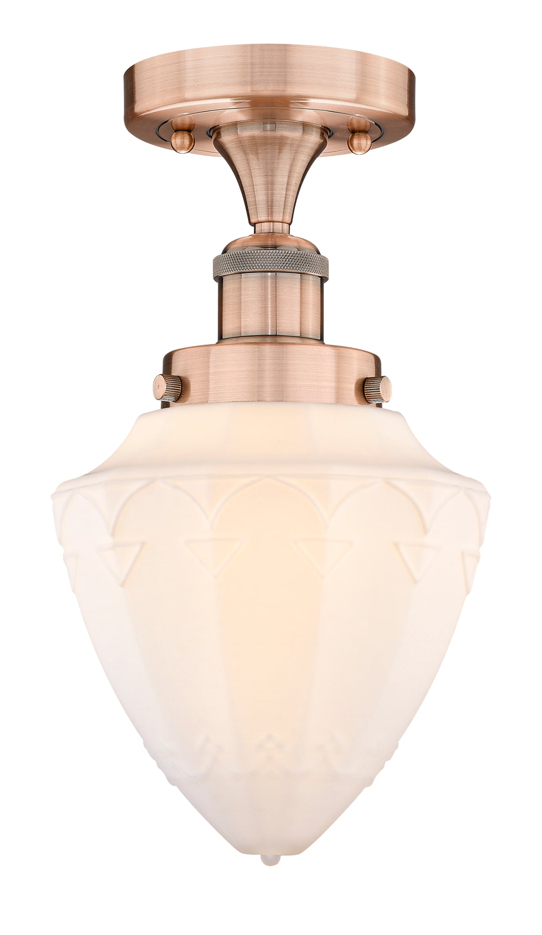 Innovations Lighting Bullet 7" Semi-Flush Mount - Antique Copper Ceiling Semi Flush Mounts Innovations Lighting Matte White ; Glass Type: Frosted  