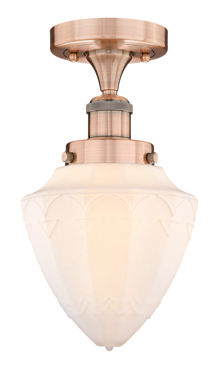 Innovations Lighting Bullet 7" Semi-Flush Mount - Antique Copper Ceiling Semi Flush Mounts Innovations Lighting Matte White ; Glass Type: Frosted  