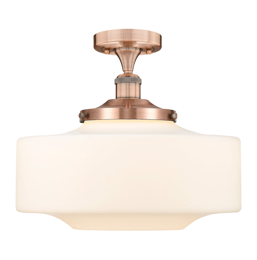 Innovations Lighting Bridgeton 16" Semi-Flush Mount - Antique Copper Ceiling Semi Flush Mounts Innovations Lighting Matte White ; Glass Type: Frosted  