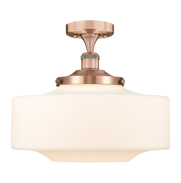 Innovations Lighting Bridgeton 16" Semi-Flush Mount - Antique Copper Ceiling Semi Flush Mounts Innovations Lighting Matte White ; Glass Type: Frosted  