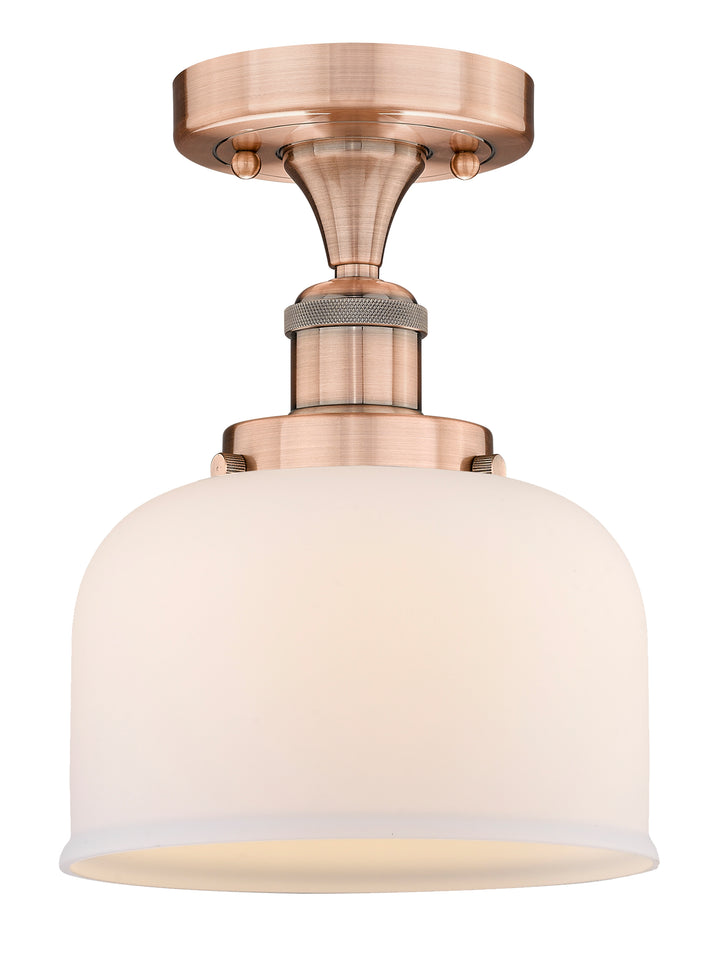 Innovations Lighting Bell 8" Semi-Flush Mount - Antique Copper Ceiling Semi Flush Mounts Innovations Lighting Matte White ; Glass Type: Frosted  