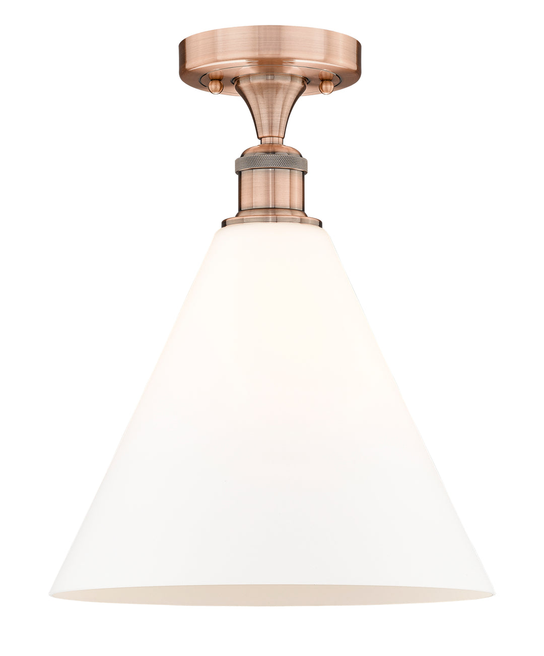 Innovations Lighting Berkshire Glass 12" Semi-Flush Mount - Antique Copper Ceiling Semi Flush Mounts Innovations Lighting Matte White ; Glass Type: White  