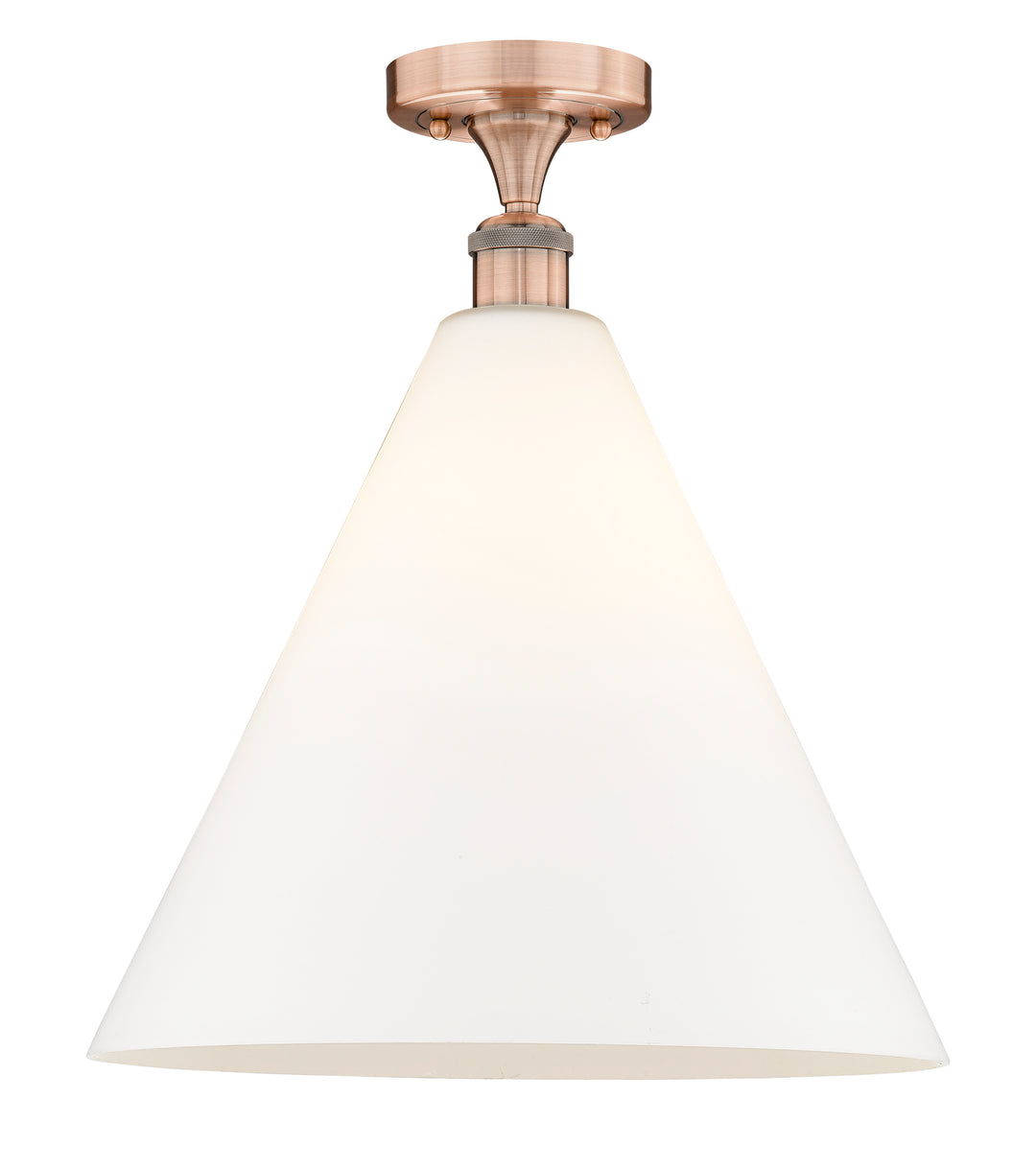 Innovations Lighting Berkshire Glass 16" Semi-Flush Mount - Antique Copper Ceiling Semi Flush Mounts Innovations Lighting Matte White ; Glass Type: White  