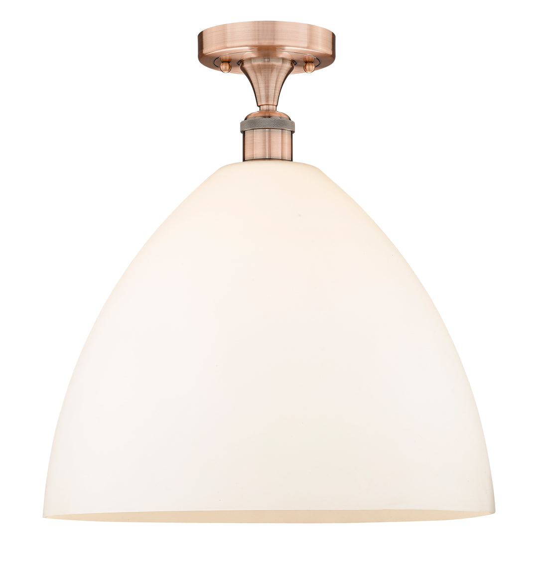 Innovations Lighting Bristol 16" Semi-Flush Mount - Antique Copper Ceiling Semi Flush Mounts Innovations Lighting Matte White ; Glass Type: White  