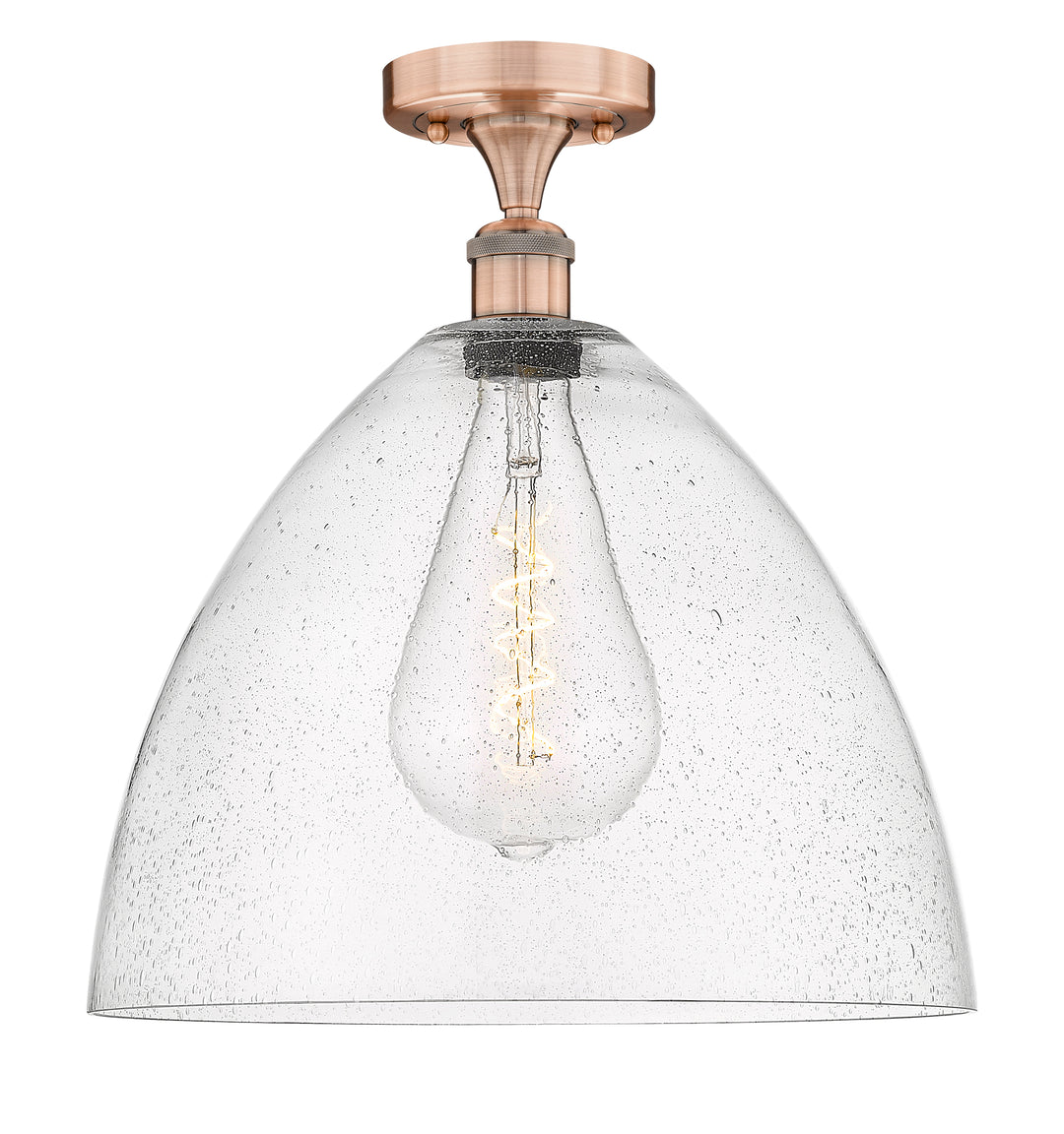 Innovations Lighting Bristol 16" Semi-Flush Mount - Antique Copper Ceiling Semi Flush Mounts Innovations Lighting Seedy ; Glass Type: Seeded  