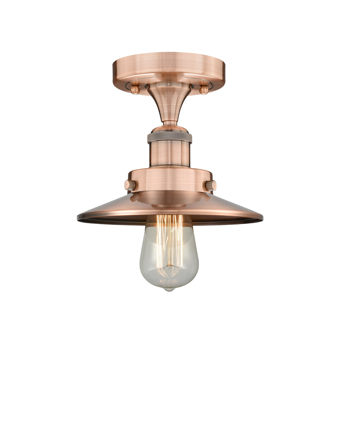 Innovations Lighting Railroad 8" Semi-Flush Mount - Antique Copper Ceiling Semi Flush Mounts Innovations Lighting Default Title  