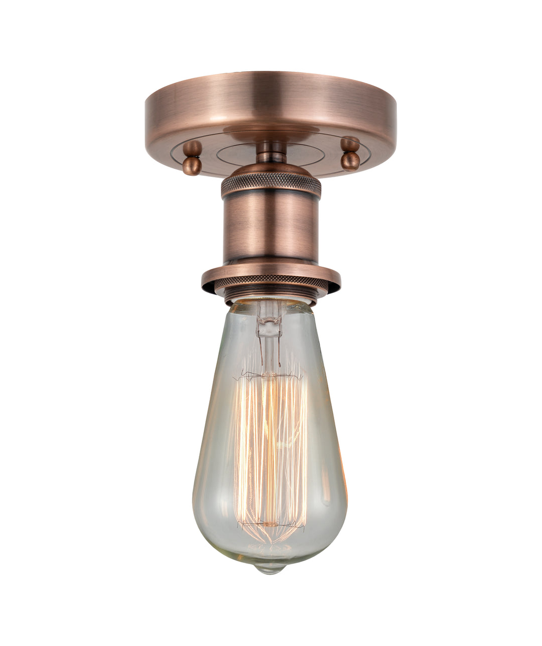 Innovations Lighting Bare Bulb Semi-Flush Mount - Antique Copper Ceiling Semi Flush Mounts Innovations Lighting Default Title  