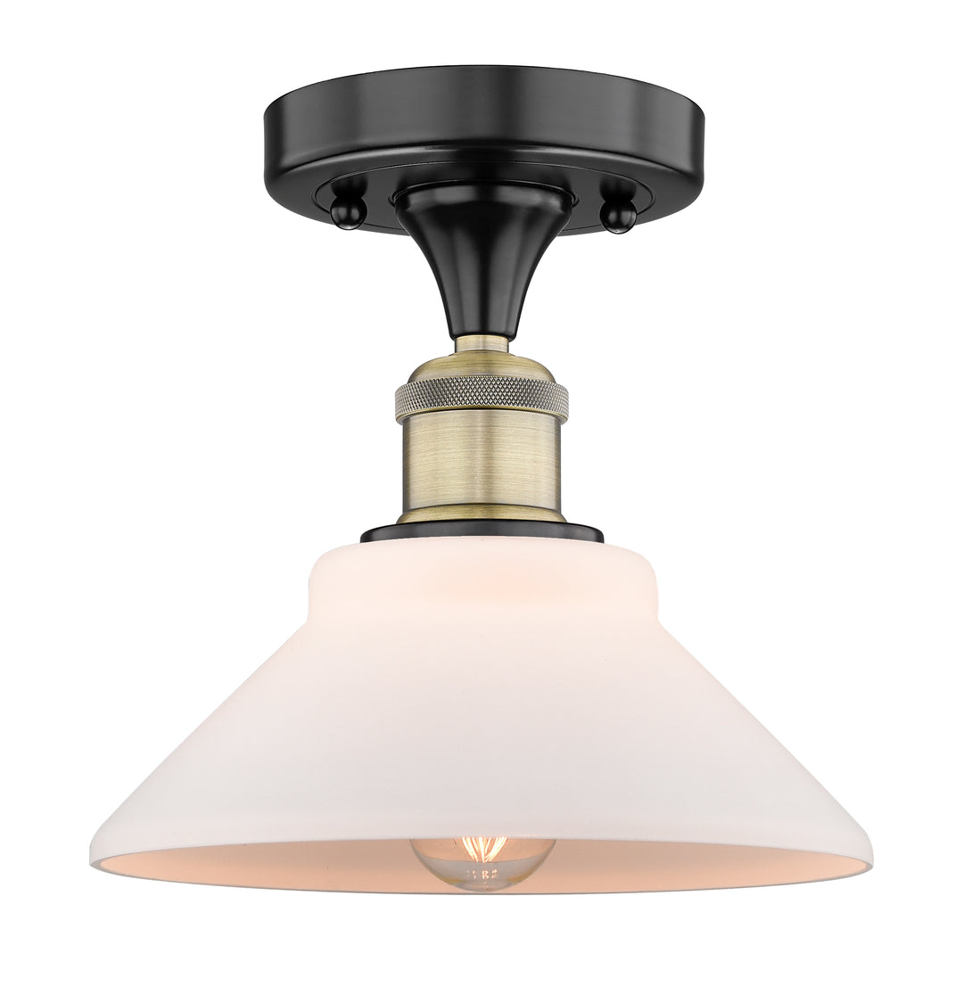 Innovations Lighting Orwell 9" Flush Mount - Black Antique Brass Ceiling Flush Mounts Innovations Lighting Matte White ; Glass Type: White  