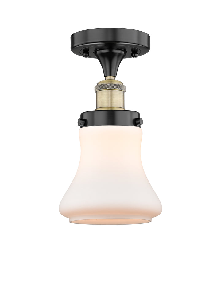 Innovations Lighting Bellmont 6" Semi-Flush Mount - Black Antique Brass Ceiling Semi Flush Mounts Innovations Lighting Matte White ; Glass Type: Frosted  