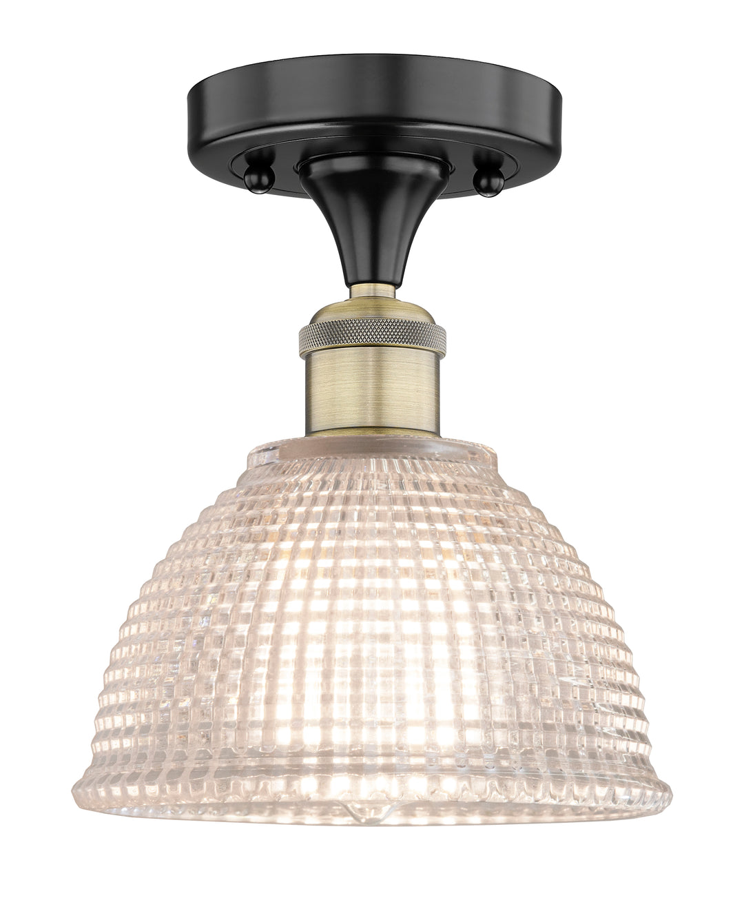 Innovations Lighting Arietta 8" Flush Mount - Black Antique Brass Ceiling Flush Mounts Innovations Lighting Clear ; Glass Type: Transparent  