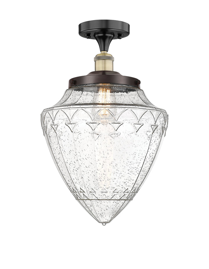 Innovations Lighting Bridgeton 15.75" Semi-Flush Mount Ceiling Semi Flush Mounts Innovations Lighting Black Antique Brass Seedy ; Glass Type: Seeded 