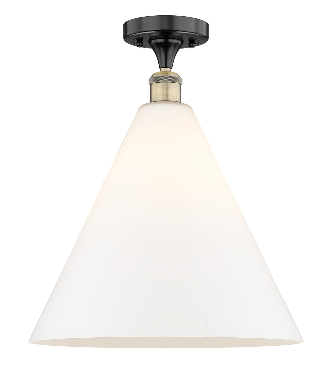 Innovations Lighting Berkshire Glass 16" Semi-Flush Mount - Black Antique Brass Ceiling Semi Flush Mounts Innovations Lighting Matte White ; Glass Type: White  