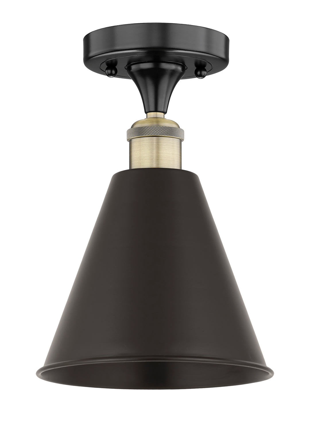 Innovations Lighting Berkshire Metal 8" Semi-Flush Mount - Black Antique Brass Ceiling Semi Flush Mounts Innovations Lighting Default Title  